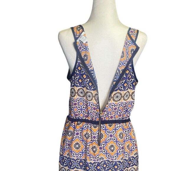 Bar III Women’s Tank Dress Faux Wrap Geo Print Blue Orange Size Large - Picture 6 of 7